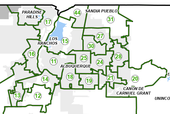 Bernalillo County House District Map - Central