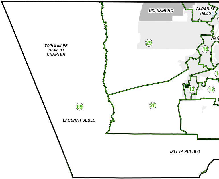 Bernalillo County House District Map - West
