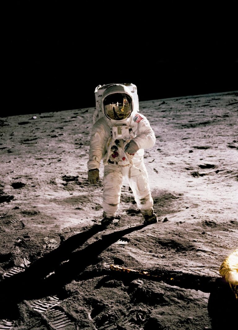 Apollo 11 astronaut Buzz Aldrin walks on the surface of the moon on July 20, 1969, in a photograph taken by Neil Armstrong