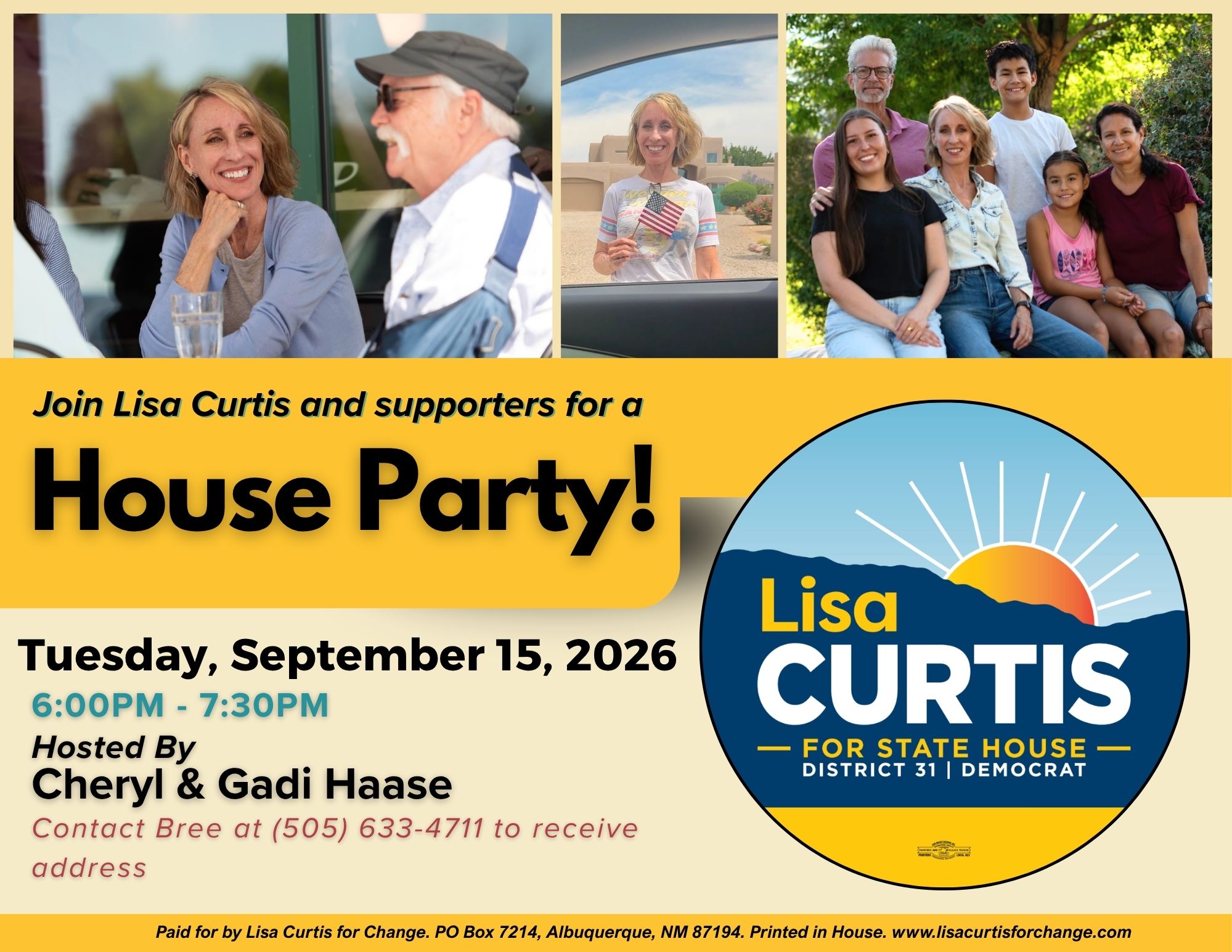 Lisa Curtis House Party - Tue 9/15