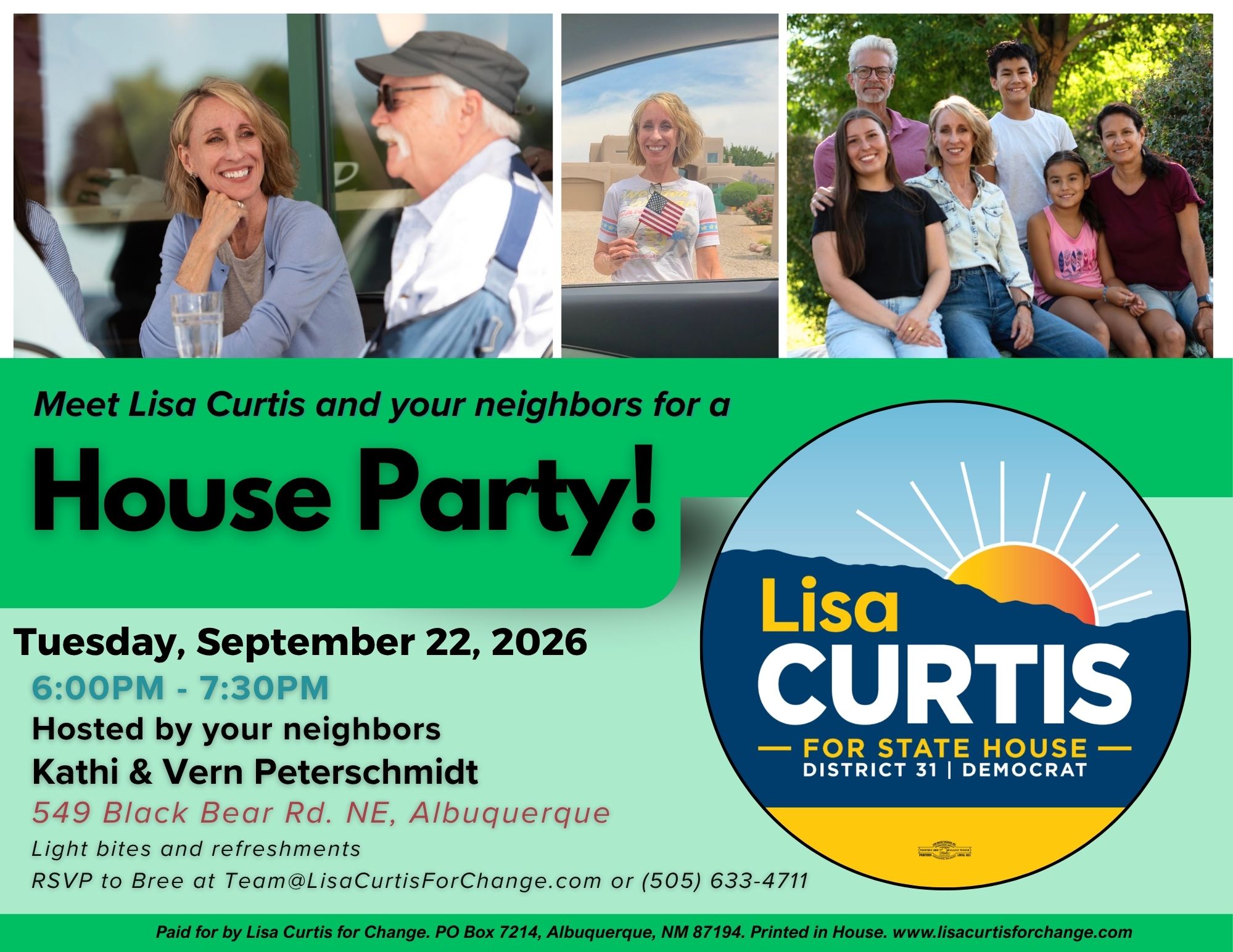 Lisa Curtis House Party - Tue 9/22