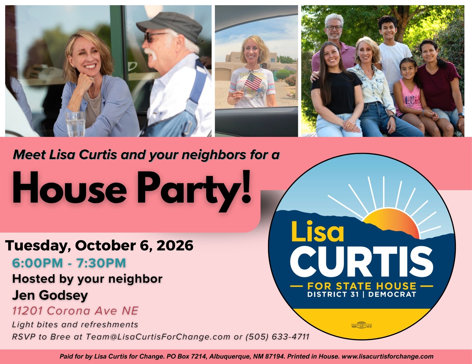 Lisa Curtis House Party - Tue 10/6